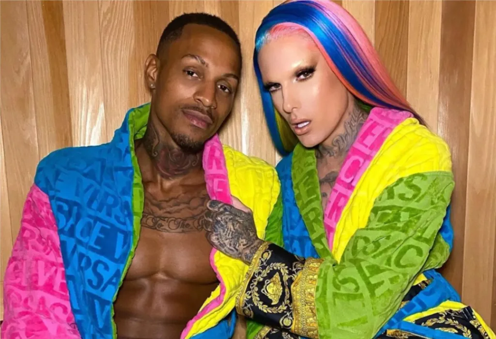 Jeffree Star and Andre Marhold wearing same outfit